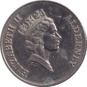 1995 FIVE POUNDS QUEEN ELIZABETH THE QUEEN MOTHER ALDERNEY - WORLD COINS - Cambridgeshire Coins