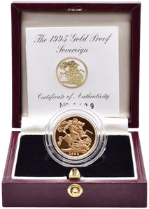 1995 GOLD PROOF SOVEREIGN BOXED - GOLD PROOF SOVEREIGNS - Cambridgeshire Coins