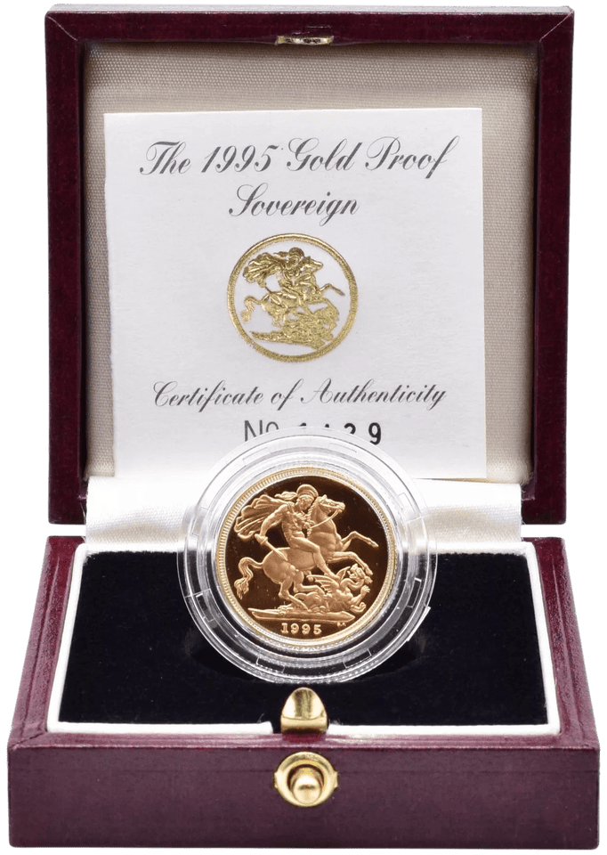 1995 GOLD PROOF SOVEREIGN BOXED - GOLD PROOF SOVEREIGNS - Cambridgeshire Coins