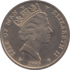 1995 ISLE OF MAN £5 COMMEMORATIVE COIN END OF WWII - WORLD COINS - Cambridgeshire Coins