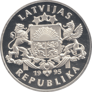 1995 LATVERIA ONE LATS - Silver Proof - Cambridgeshire Coins