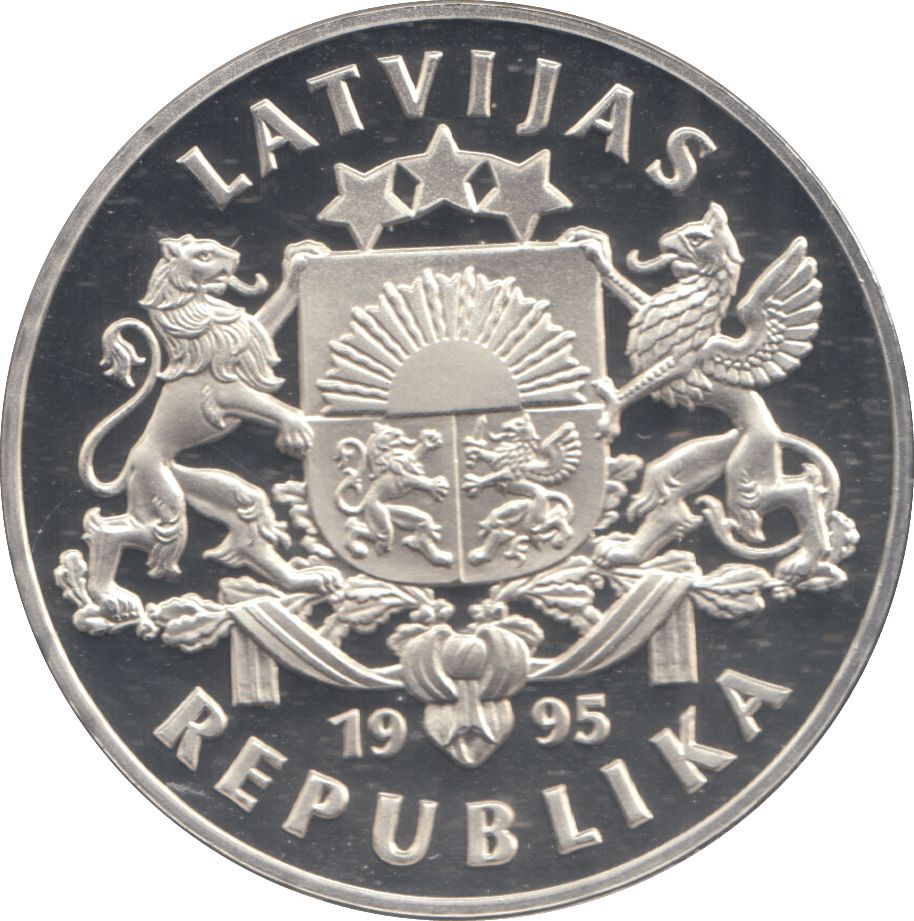 1995 LATVERIA ONE LATS - Silver Proof - Cambridgeshire Coins