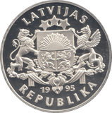 1995 LATVERIA ONE LATS - Silver Proof - Cambridgeshire Coins