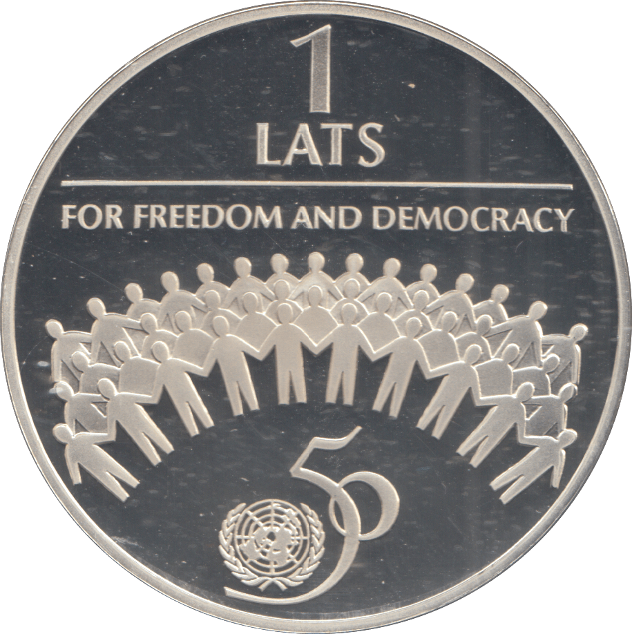 1995 LATVERIA ONE LATS - Silver Proof - Cambridgeshire Coins