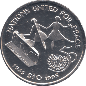 1995 LIBERIA 10 DOLLARS - Silver Proof - Cambridgeshire Coins
