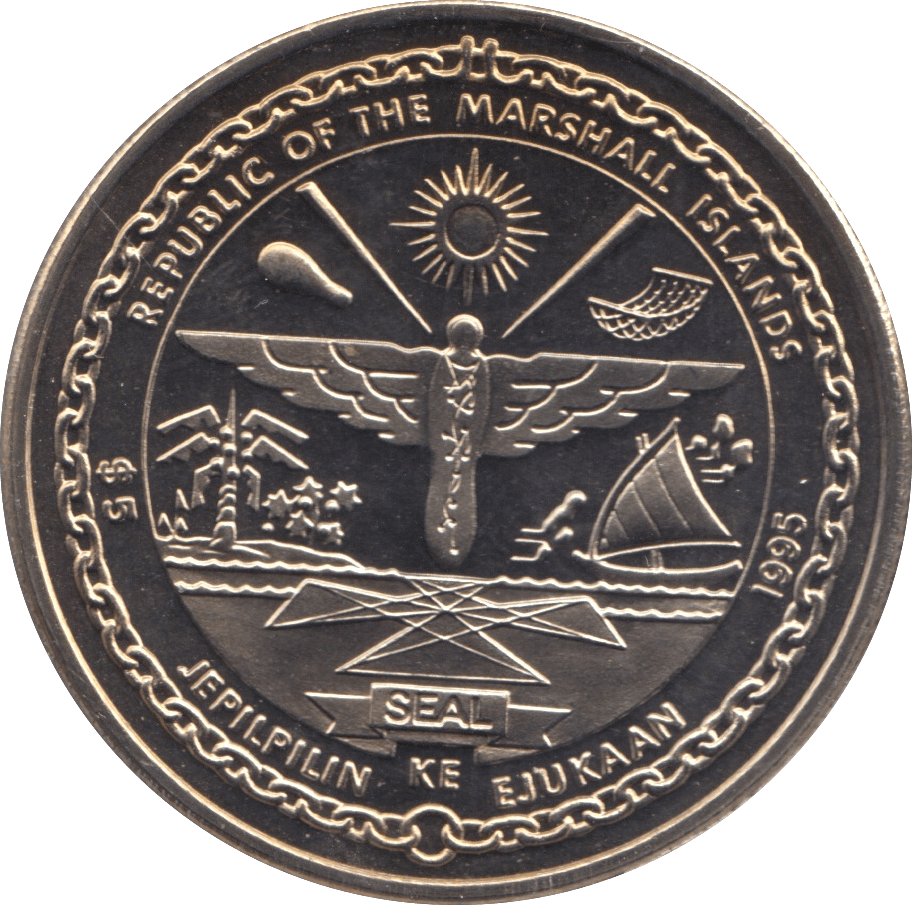 1995 MARSHALL ISLANDS FIVE DOLLARS WORLD COINS Cambridgeshire Coins 1995 marshall islands five dollars world coins cambridgeshire coins