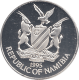1995 NAMIBIA 10 DOLLARS - Silver Proof - Cambridgeshire Coins