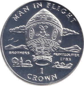 1995 ONE CROWN BROTHERS MONTGOLFIER ISLE OF MAN - WORLD COINS - Cambridgeshire Coins