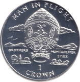 1995 ONE CROWN BROTHERS MONTGOLFIER ISLE OF MAN - WORLD COINS - Cambridgeshire Coins