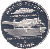 1995 ONE CROWN FOCKE - WULF FW190 ISLE OF MAN - WORLD COINS - Cambridgeshire Coins