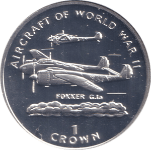 1995 ONE CROWN FOKKER G.1A ISLE OF MAN - WORLD COINS - Cambridgeshire Coins