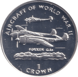 1995 ONE CROWN FOKKER G.1A ISLE OF MAN - WORLD COINS - Cambridgeshire Coins