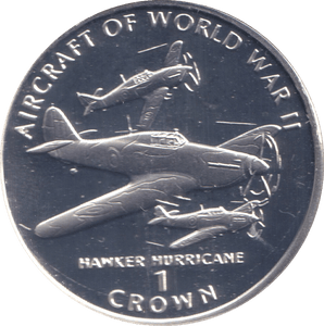 1995 ONE CROWN HAWKER HURRICANE ISLE OF MAN - WORLD COINS - Cambridgeshire Coins