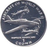 1995 ONE CROWN HAWKER HURRICANE ISLE OF MAN - WORLD COINS - Cambridgeshire Coins