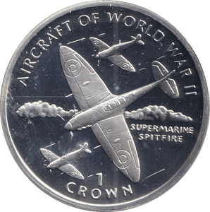 1995 ONE CROWN ISLE OF MAN AIRCRAFT OF WWII - SILVER WORLD COINS - Cambridgeshire Coins
