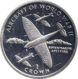 1995 ONE CROWN ISLE OF MAN AIRCRAFT OF WWII - SILVER WORLD COINS - Cambridgeshire Coins