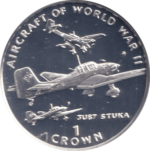 1995 ONE CROWN JU87 STUKA ISLE OF MAN - WORLD COINS - Cambridgeshire Coins
