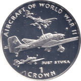 1995 ONE CROWN JU87 STUKA ISLE OF MAN - WORLD COINS - Cambridgeshire Coins