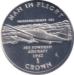 1995 ONE CROWN MESSERSCHMITT 262 ISLE OF MAN - WORLD COINS - Cambridgeshire Coins