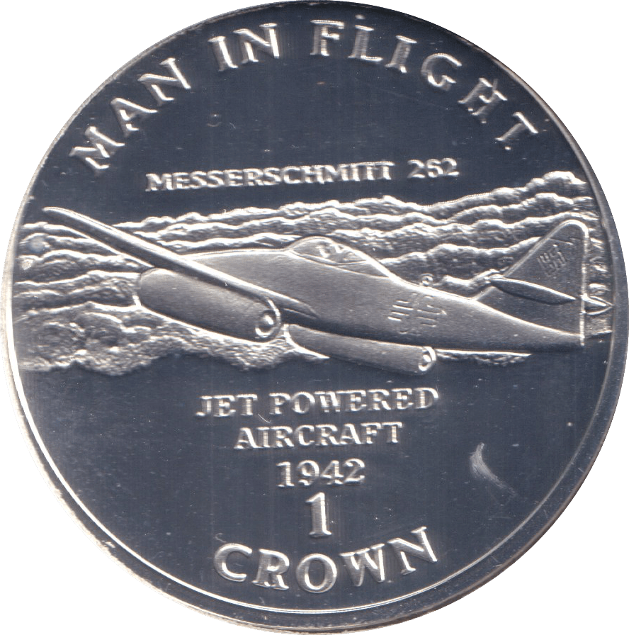 1995 ONE CROWN MESSERSCHMITT 262 ISLE OF MAN - WORLD COINS - Cambridgeshire Coins