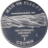 1995 ONE CROWN MESSERSCHMITT 262 ISLE OF MAN - WORLD COINS - Cambridgeshire Coins