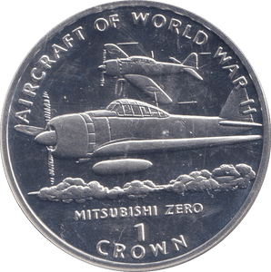 1995 ONE CROWN MITSUBISHI ZERO ISLE OF MAN - WORLD COINS - Cambridgeshire Coins