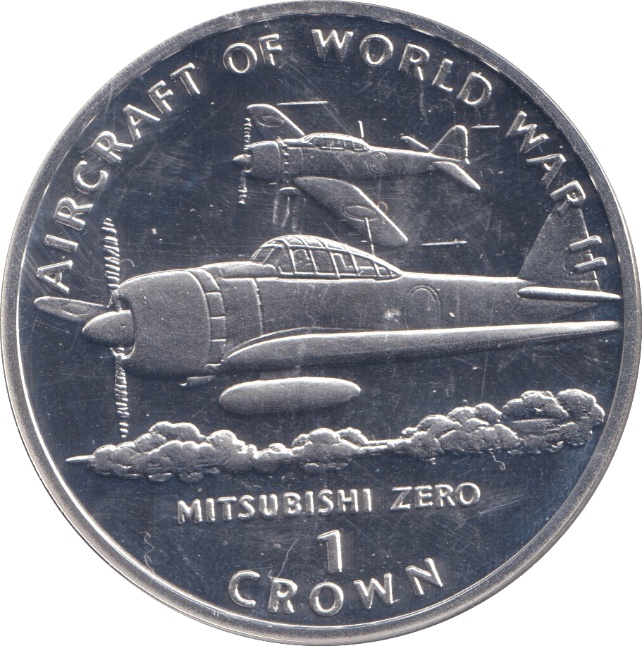 1995 ONE CROWN MITSUBISHI ZERO ISLE OF MAN - WORLD COINS - Cambridgeshire Coins