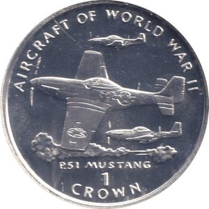 1995 ONE CROWN P.51 MUSTANG ISLE OF MAN - WORLD COINS - Cambridgeshire Coins
