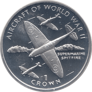 1995 ONE CROWN SILVER PROOF ISLE OF MAN - SILVER WORLD COINS - Cambridgeshire Coins