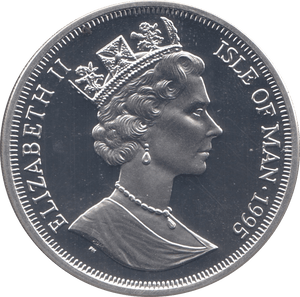 1995 ONE CROWN SILVER PROOF ISLE OF MAN - SILVER WORLD COINS - Cambridgeshire Coins