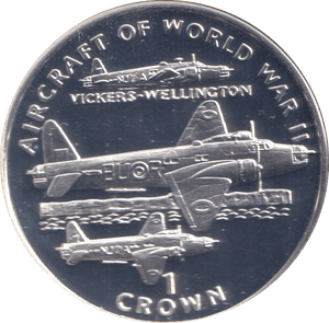 1995 ONE CROWN VICKERS - WELLINGTON ISLE OF MAN - WORLD COINS - Cambridgeshire Coins