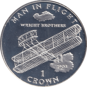 1995 ONE CROWN WRIGHT BROTHERS ISLE OF MAN - WORLD COINS - Cambridgeshire Coins
