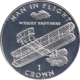 1995 ONE CROWN WRIGHT BROTHERS ISLE OF MAN - WORLD COINS - Cambridgeshire Coins