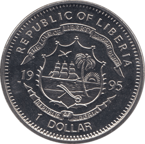 1995 ONE DOLLAR LIBERIA F599 - WORLD COINS - Cambridgeshire Coins