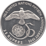 1995 SEYCHELLES 25 RUPEES - Silver Proof - Cambridgeshire Coins