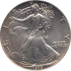 1995 SILVER LIBERTY DOLLAR USA - SILVER WORLD COINS - Cambridgeshire Coins