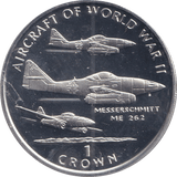 1995 SILVER ONE CROWN ISLE OF MAN MESSERSCHMITT ME 262 - SILVER WORLD COINS - Cambridgeshire Coins