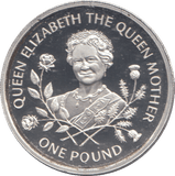 1995 SILVER ONE POUND THE QUEEN MOTHER - SILVER WORLD COINS - Cambridgeshire Coins