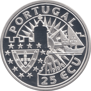 1995 SILVER PROOF 25 ECU PORTUGAL - SILVER WORLD COINS - Cambridgeshire Coins