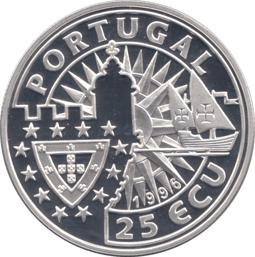 1995 SILVER PROOF 25 ECU PORTUGAL - SILVER WORLD COINS - Cambridgeshire Coins