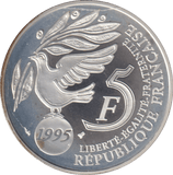 1995 SILVER PROOF 5 FRANC FRANCE - SILVER WORLD COINS - Cambridgeshire Coins