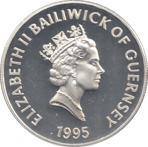 1995 SILVER PROOF 5 POUNDS THE QUEEN MOTHER - WORLD COINS - Cambridgeshire Coins