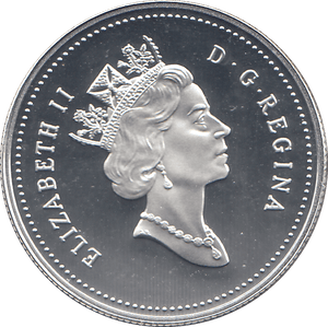 1995 SILVER PROOF 50 CENTS CANADA - SILVER WORLD COINS - Cambridgeshire Coins