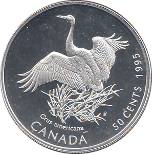 1995 SILVER PROOF 50 CENTS CANADA - SILVER WORLD COINS - Cambridgeshire Coins