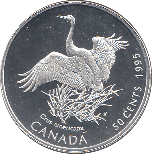 1995 SILVER PROOF 50 CENTS CANADA - SILVER WORLD COINS - Cambridgeshire Coins