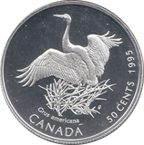 1995 SILVER PROOF 50 CENTS CANADA - SILVER WORLD COINS - Cambridgeshire Coins