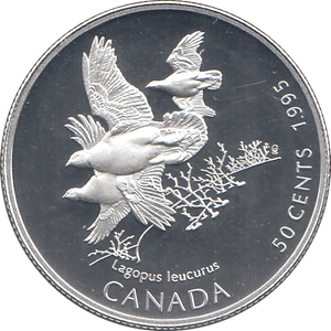 1995 SILVER PROOF 50 CENTS CANADA - SILVER WORLD COINS - Cambridgeshire Coins
