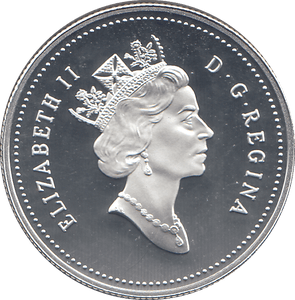 1995 SILVER PROOF 50 CENTS CANADA - SILVER WORLD COINS - Cambridgeshire Coins