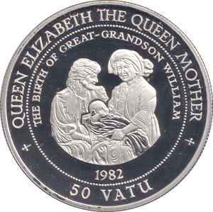 1995 SILVER PROOF 50 VATU BIRTH OF WILLIAM - SILVER WORLD COINS - Cambridgeshire Coins