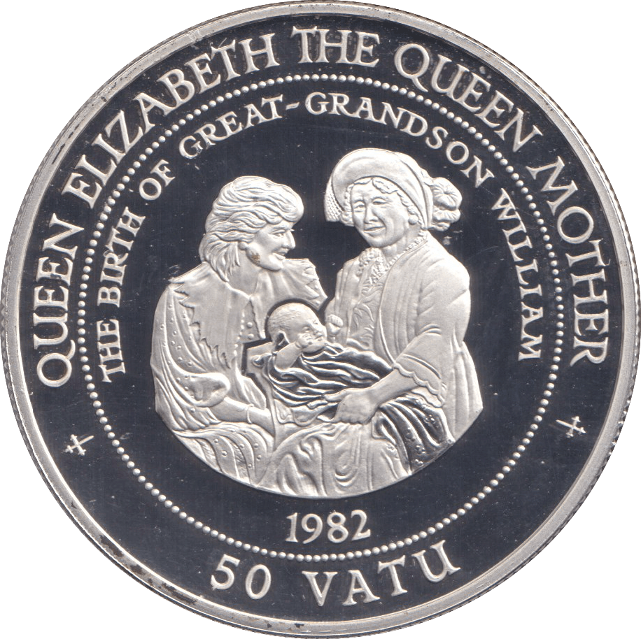 1995 SILVER PROOF 50 VATU BIRTH OF WILLIAM - SILVER WORLD COINS - Cambridgeshire Coins